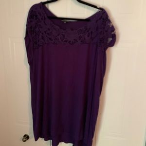 Plus size top with floral cutout detail